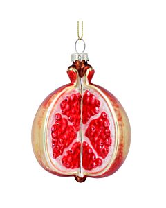 Gisela Graham Glass Orange/Red Pomegranite Decoration